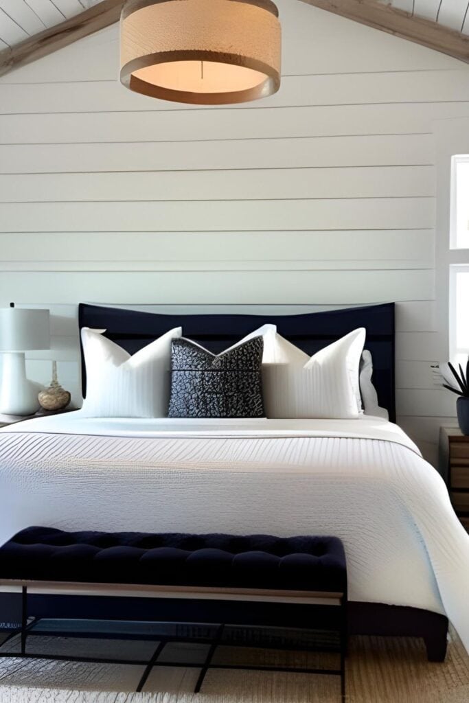 Shiplap bedroom walls