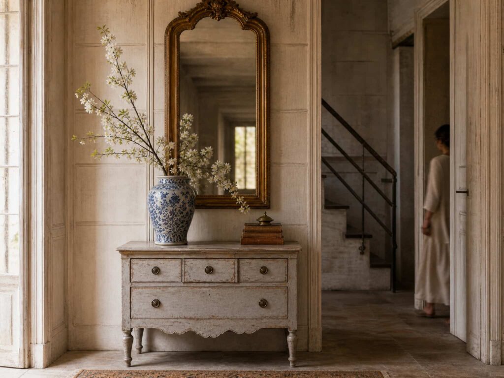 Style your room decor with fresh or fake flowers using the floral first rule.