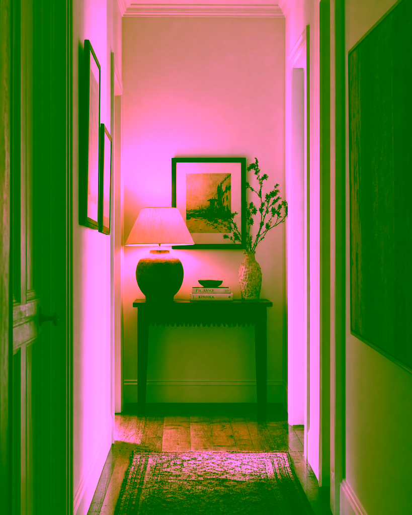 the space between two rooms is perfect vignette real estate