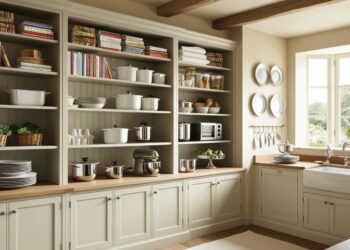 A bookcase converted into a Butler's Pantry