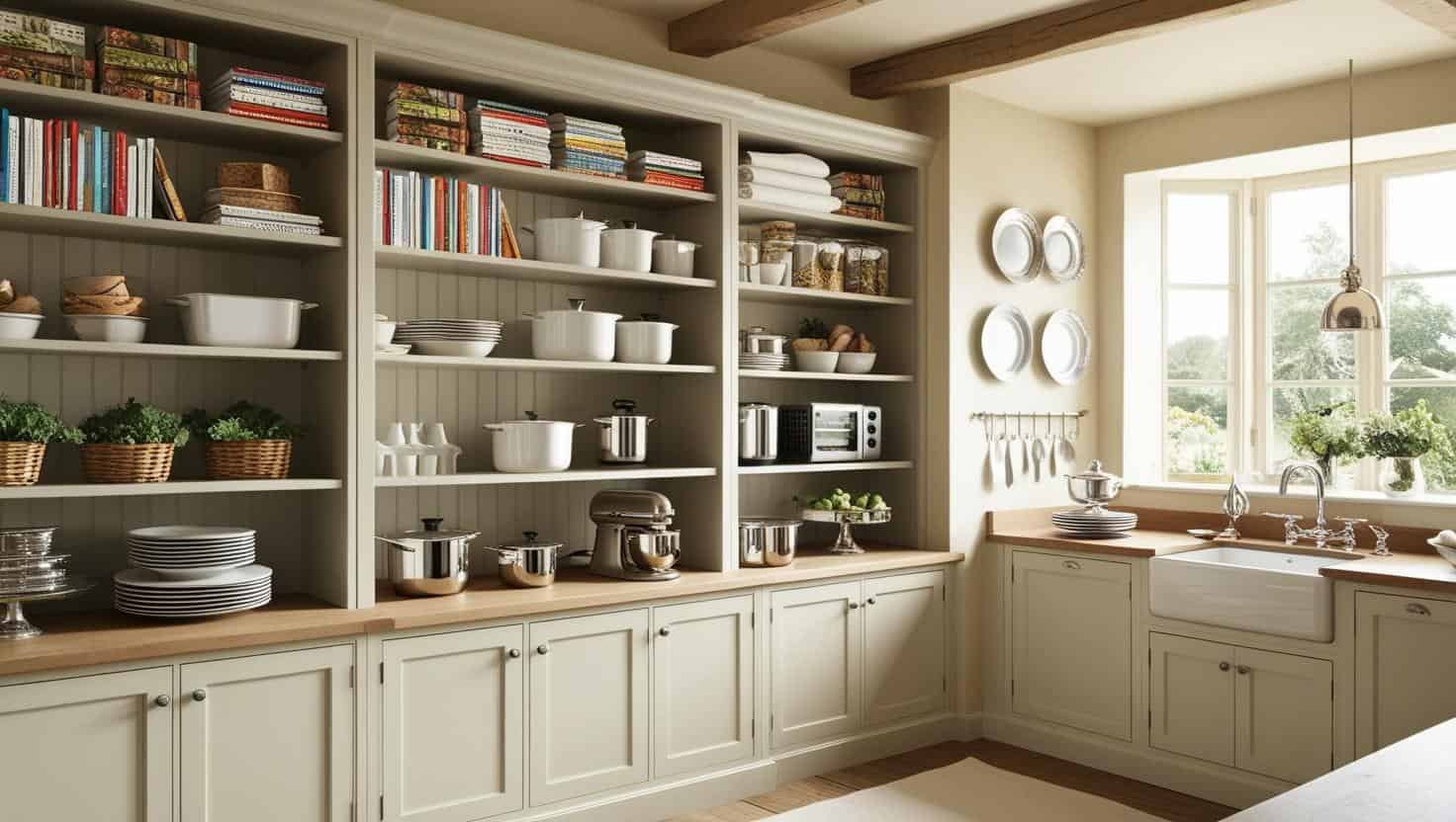 A bookcase converted into a Butler's Pantry